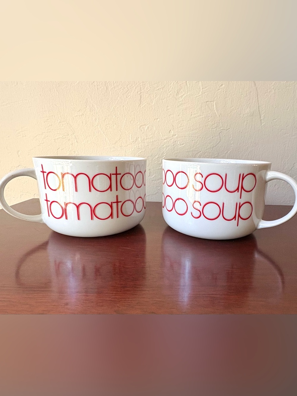 Vintage Taste Setter by Sigma typographic gourmet soup mugs
Set of 2